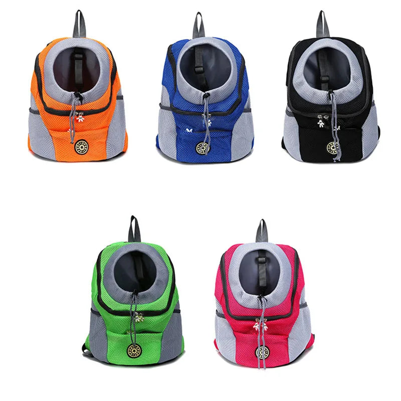 Outdoor Pet Dog Carrier Bag Portable Travel Backpack Front Bag Double Shoulder Mesh Backpack Head Carrying Bags For Cat