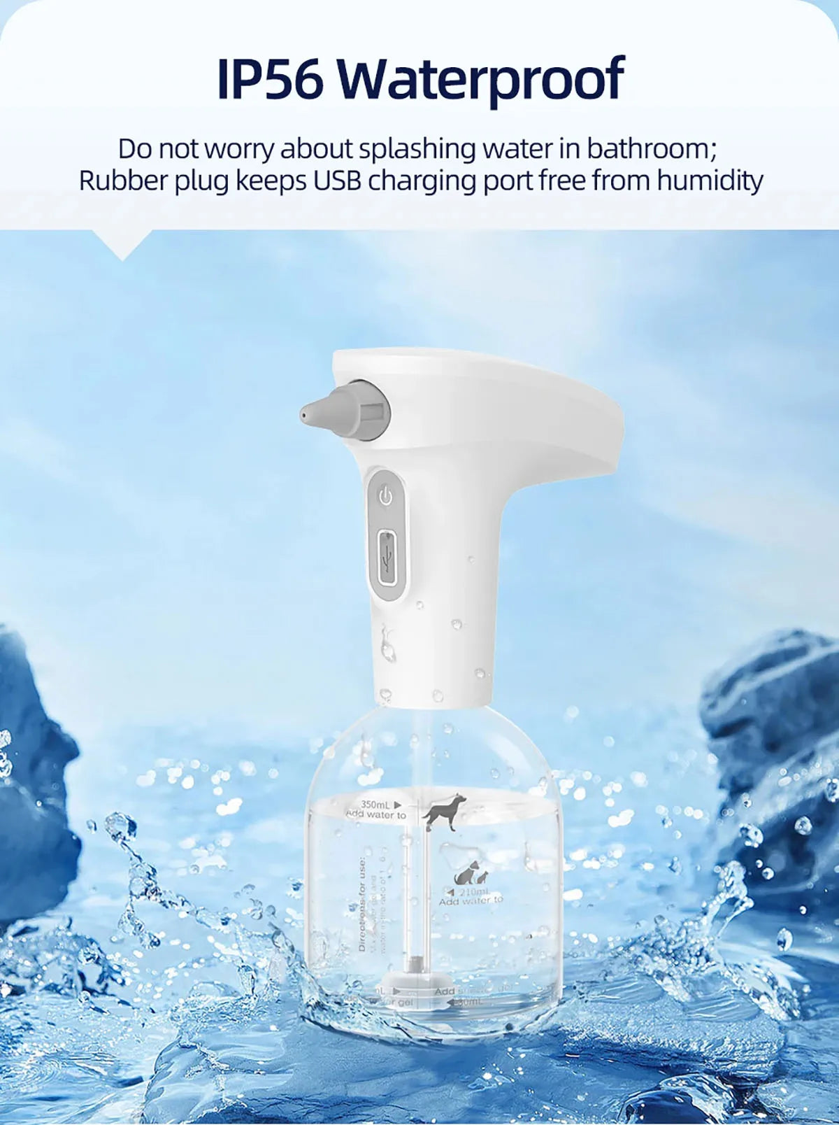 Cat Automatic Foam Soap Dispenser Cordless Pet Bath Cleaning Electric Dog Shampoo Foam Machine Pet Sprayer Supplies