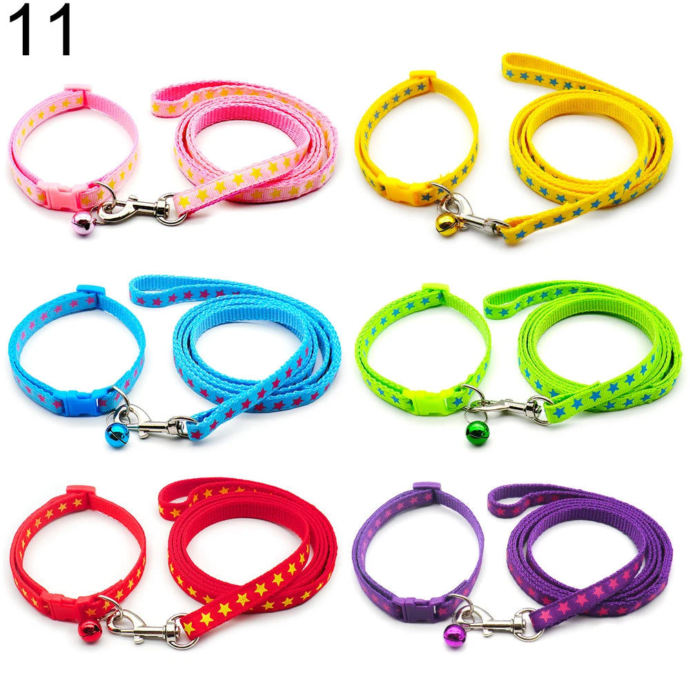 24Sets Dog Cat Leash Adjustable Leashes Collar Puppy Outdoor Walking Personalized Terier Schnauzer Outdoor Traction Rope General