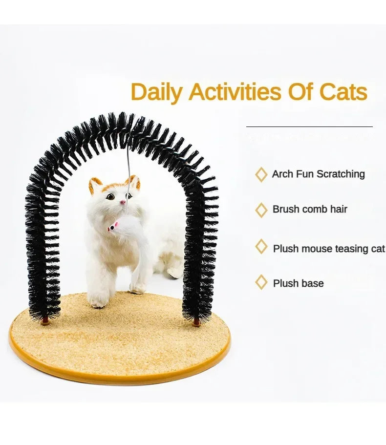 Cat Interactive Toy Arch Self-Grooming Device Pet Brush Care Belt Massage Removable Grooming Friction Toy Cat Accessories