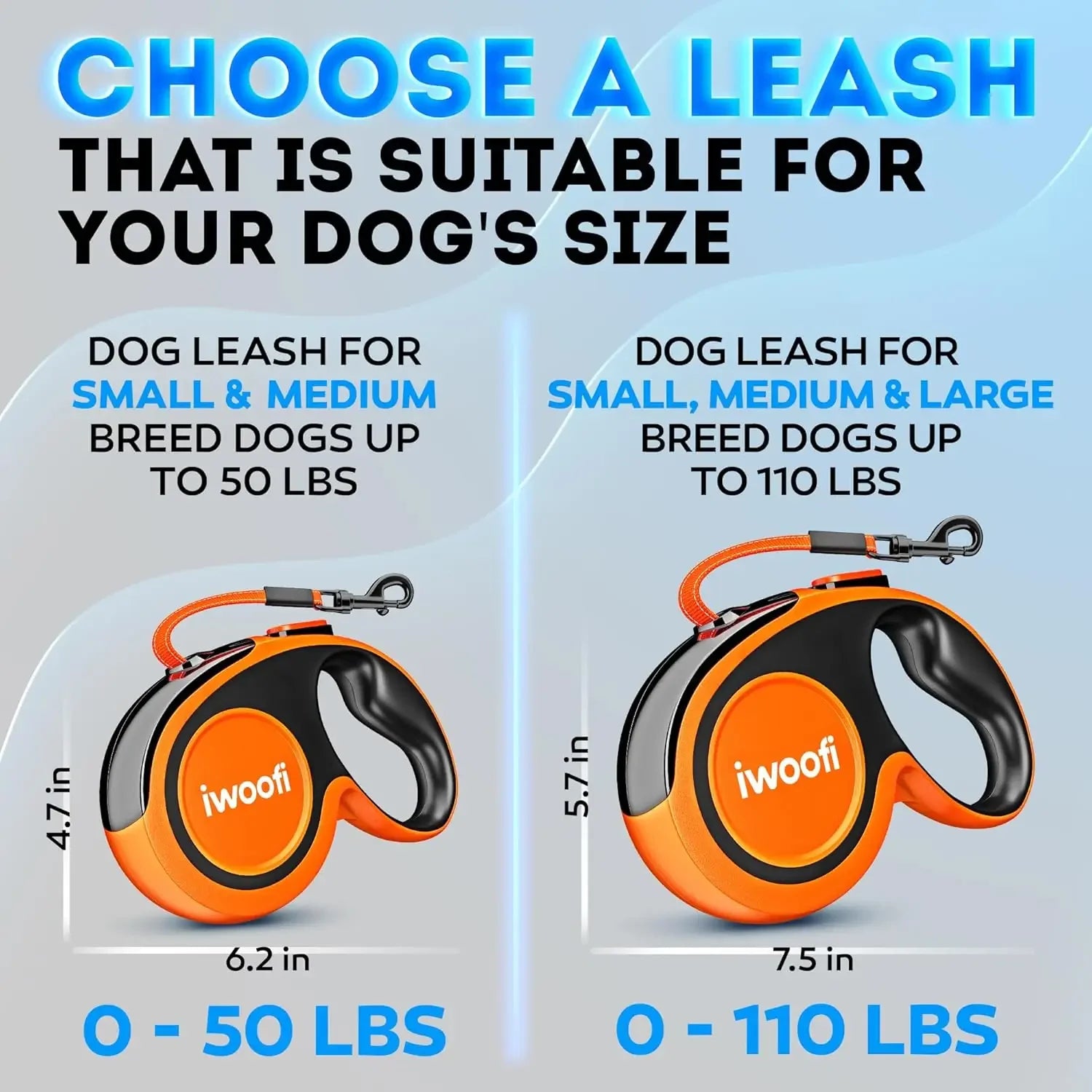 Retractable Dog Leash with Anti-Slip Soft Grip - 16, ft' Heavy Duty Reflective Nylon Tape Lead Pets up to 110 lbs - Long Dog
