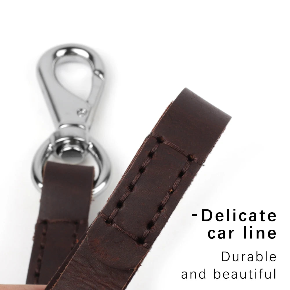Durable Leather Dog Leash High quality dog leashes Outdoor Pet Leads Leashes for Medium Large Dogs