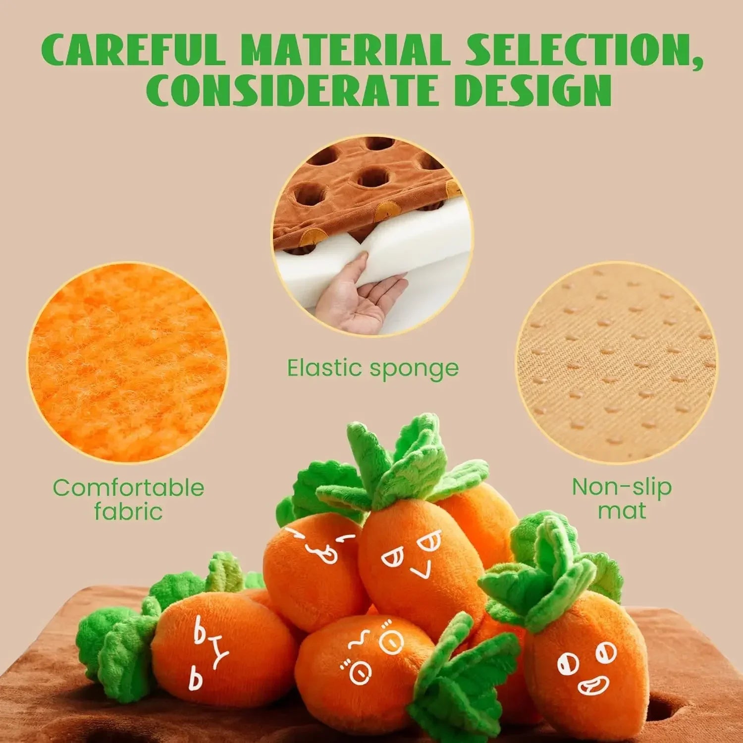 12 pcs Carrot Dog Squeaky Toys with Food Dispensing Farm, Enrichment Hide and Seek, Puzzle Small an