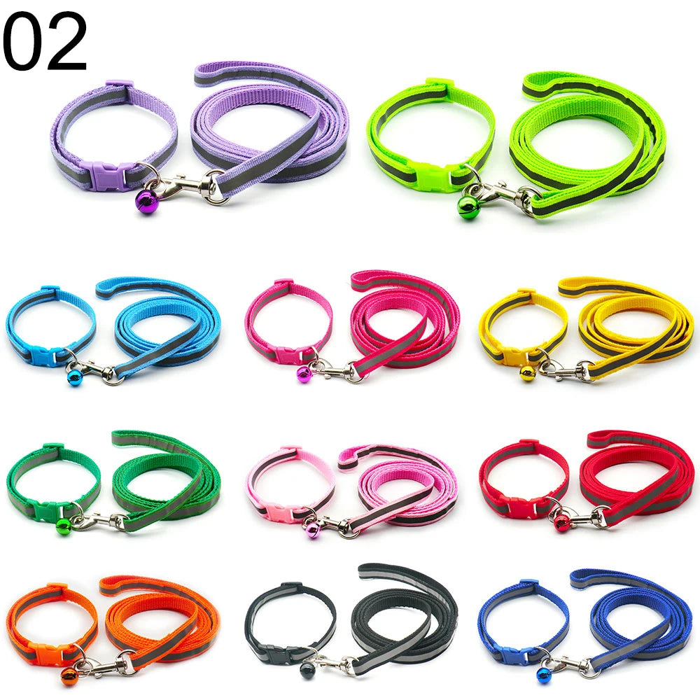 24Sets Dog Cat Leash Adjustable Leashes Collar Puppy Outdoor Walking Personalized Terier Schnauzer Outdoor Traction Rope General