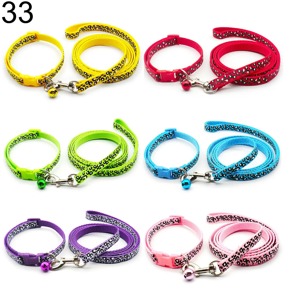 24Sets Dog Cat Leash Adjustable Leashes Collar Puppy Outdoor Walking Personalized Terier Schnauzer Outdoor Traction Rope General
