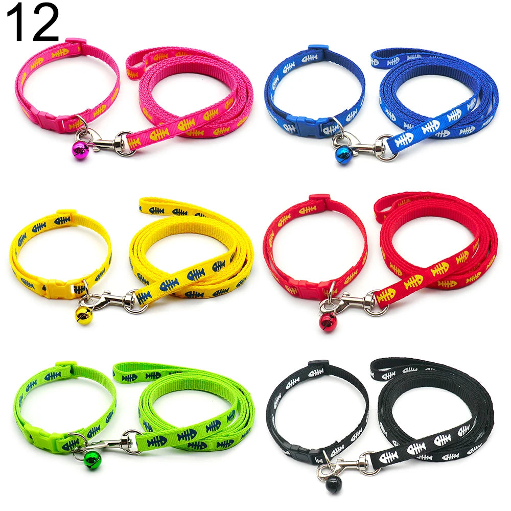 24Sets Dog Cat Leash Adjustable Leashes Collar Puppy Outdoor Walking Personalized Terier Schnauzer Outdoor Traction Rope General