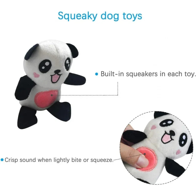 Squeaky Plush Dog Toy Puppy, Small Stuffed Chew Toys 12 Bulk with Squeakers, Cute Soft Pet