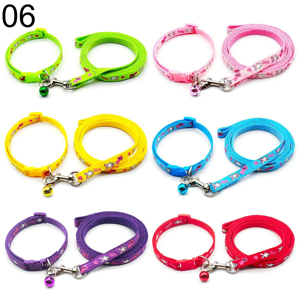 24Sets Dog Cat Leash Adjustable Leashes Collar Puppy Outdoor Walking Personalized Terier Schnauzer Outdoor Traction Rope General