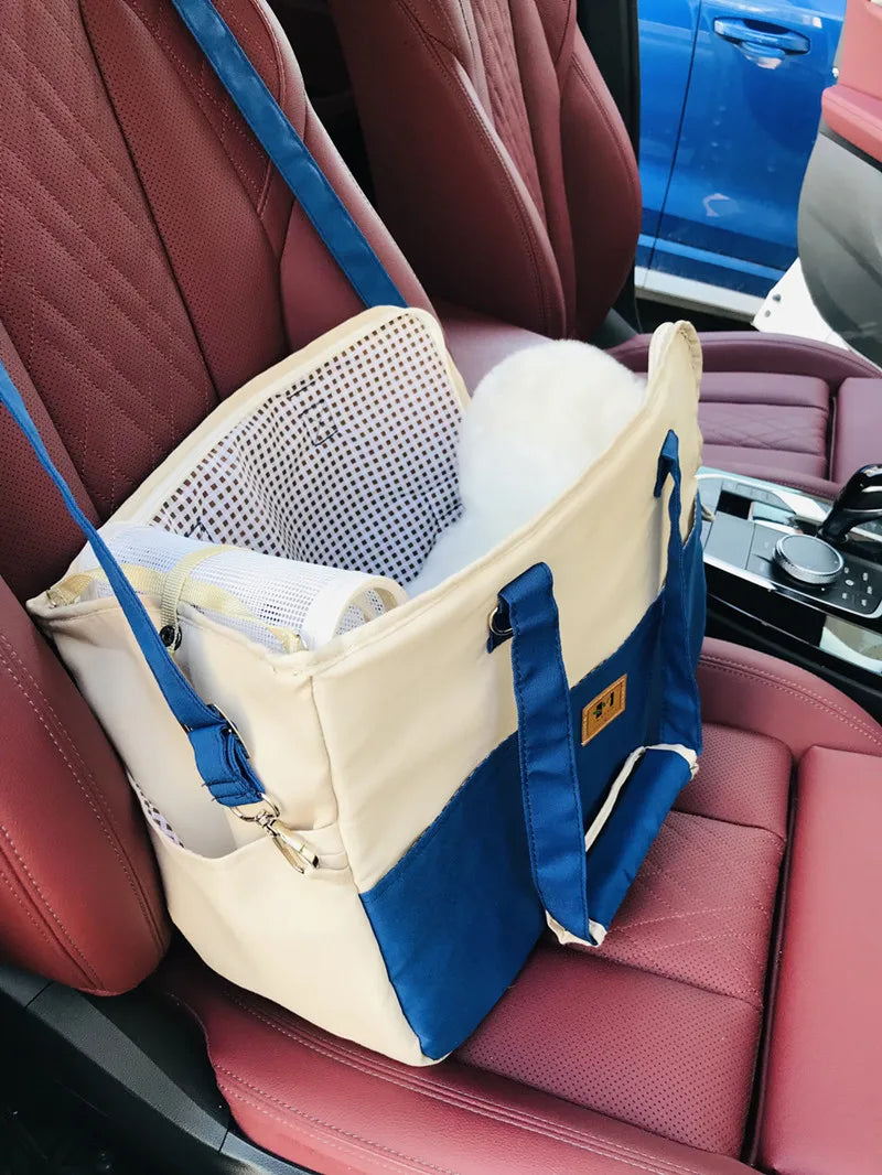 Dog Car Seat Dog Booster Car Seat Cat Carrier Bag Cat Bed for Small Dogs Cats Pet Car Seat with Pad and Straps for Dogs Cats