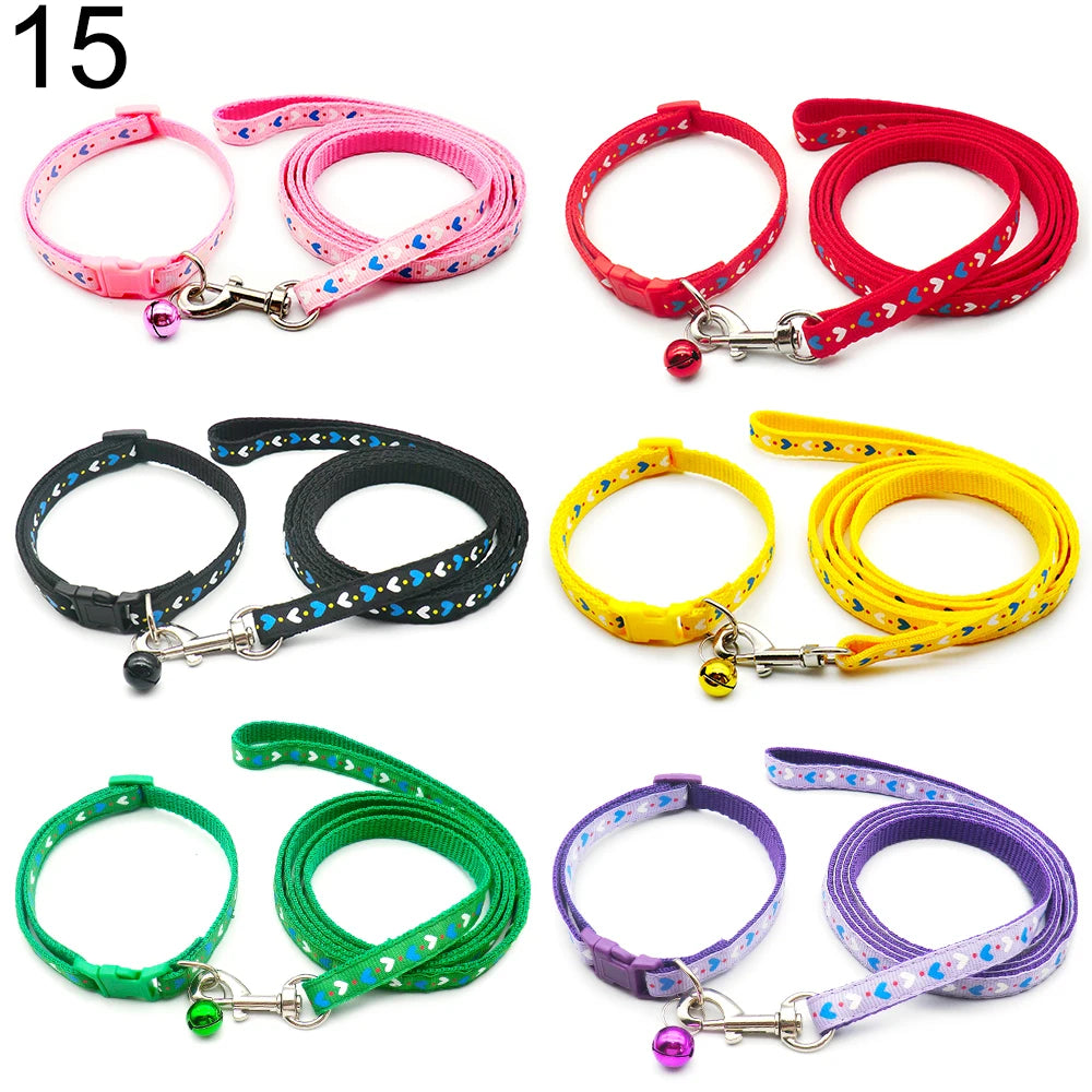 24Sets Dog Cat Leash Adjustable Leashes Collar Puppy Outdoor Walking Personalized Terier Schnauzer Outdoor Traction Rope General