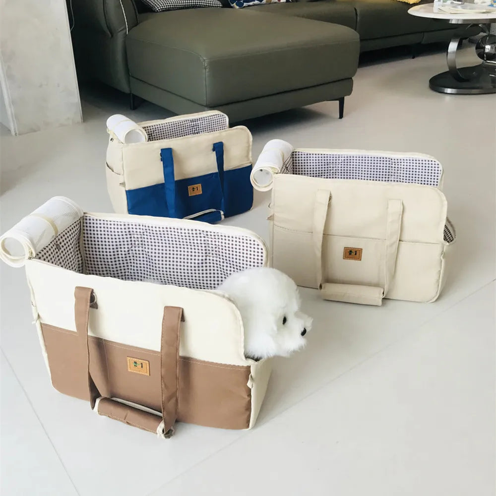 Dog Car Seat Dog Booster Car Seat Cat Carrier Bag Cat Bed for Small Dogs Cats Pet Car Seat with Pad and Straps for Dogs Cats