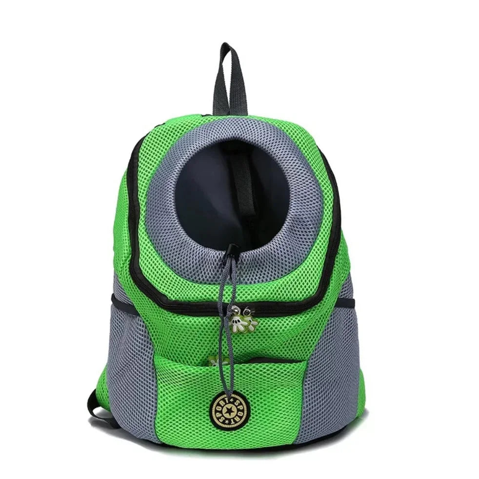 Double Shoulder Portable Travel Backpack Pet Dog Outdoor Carrier Bag Pet Dog Front Bag Mesh Backpack Pet Carrying Supplies