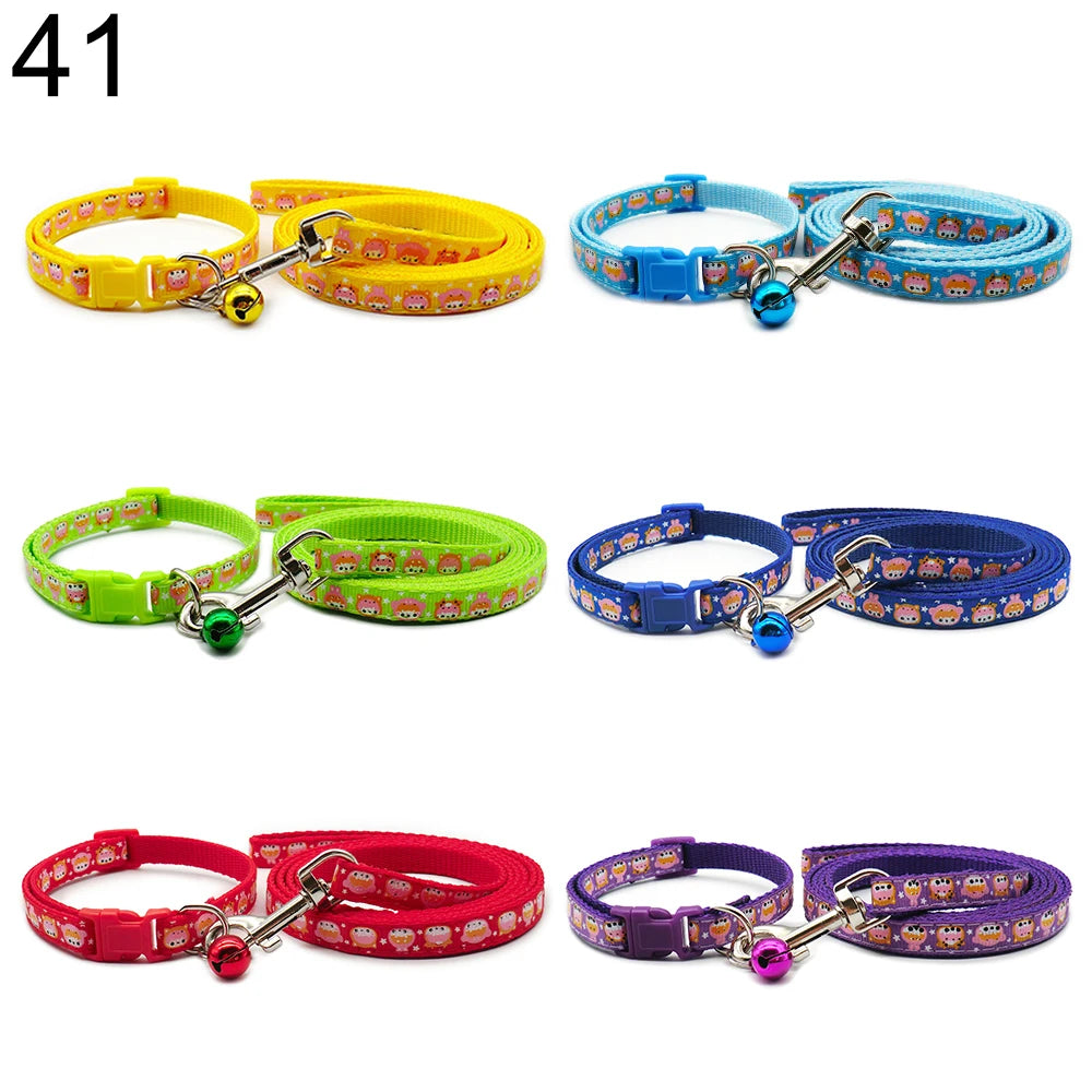 24Sets Dog Cat Leash Adjustable Leashes Collar Puppy Outdoor Walking Personalized Terier Schnauzer Outdoor Traction Rope General
