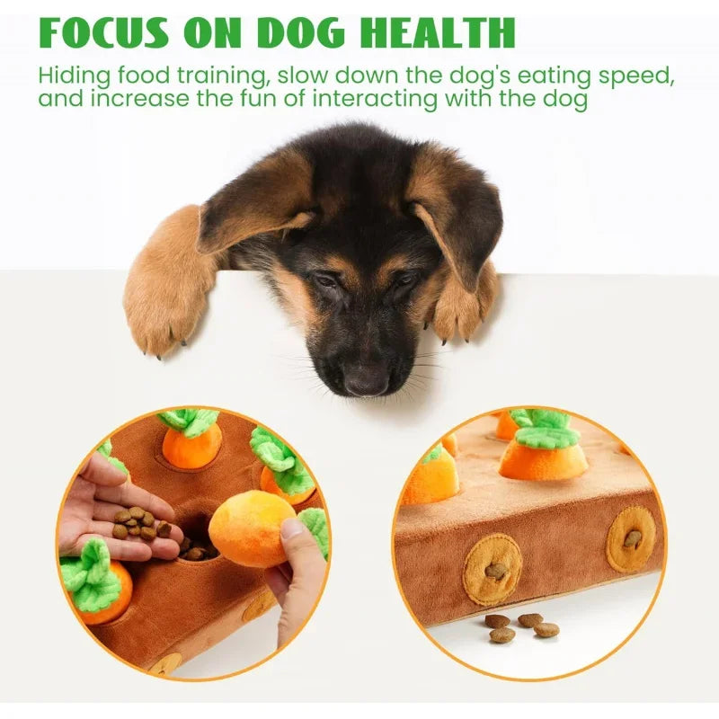 12 pcs Carrot Dog Squeaky Toys with Food Dispensing Farm, Enrichment Hide and Seek, Puzzle Small an