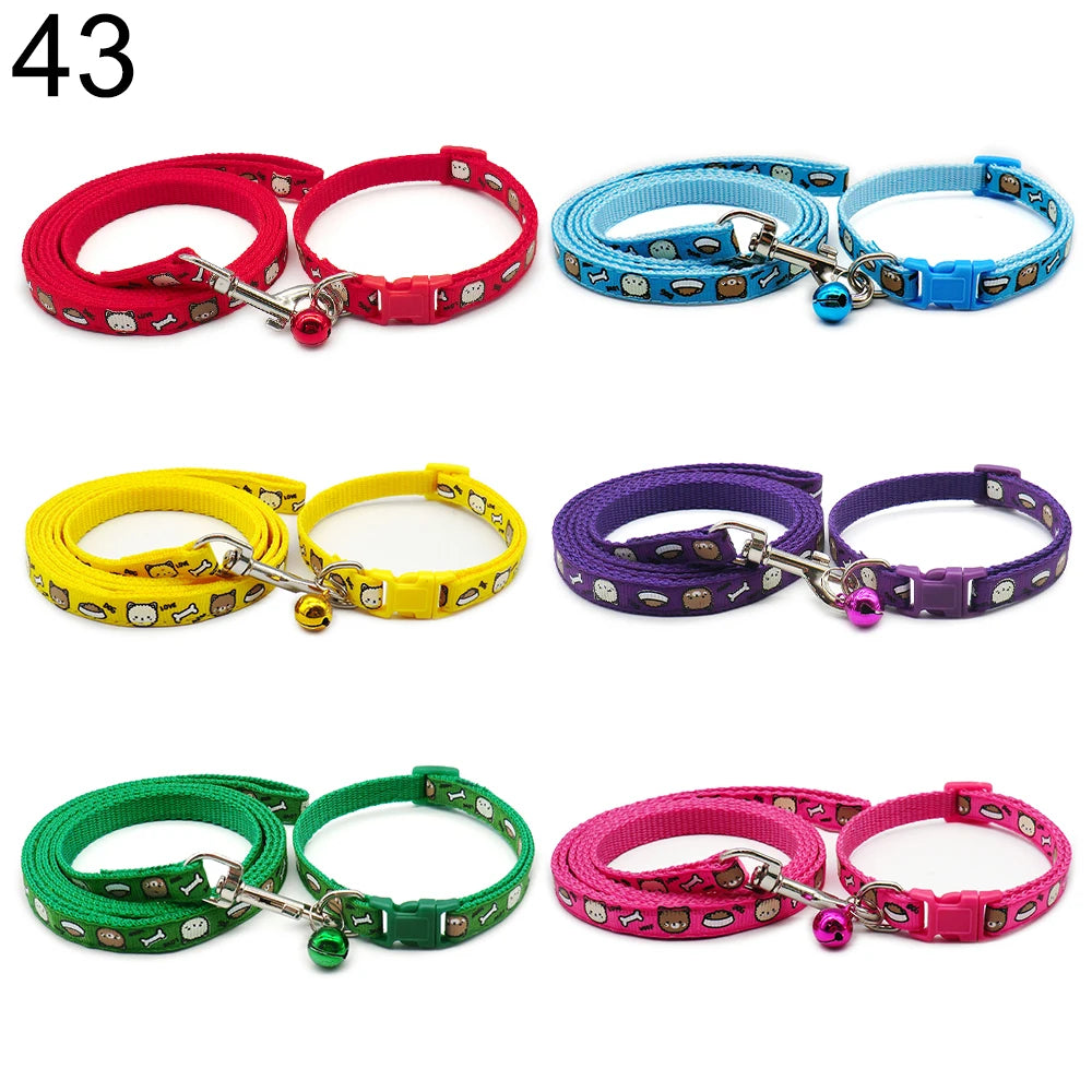 24Sets Dog Cat Leash Adjustable Leashes Collar Puppy Outdoor Walking Personalized Terier Schnauzer Outdoor Traction Rope General