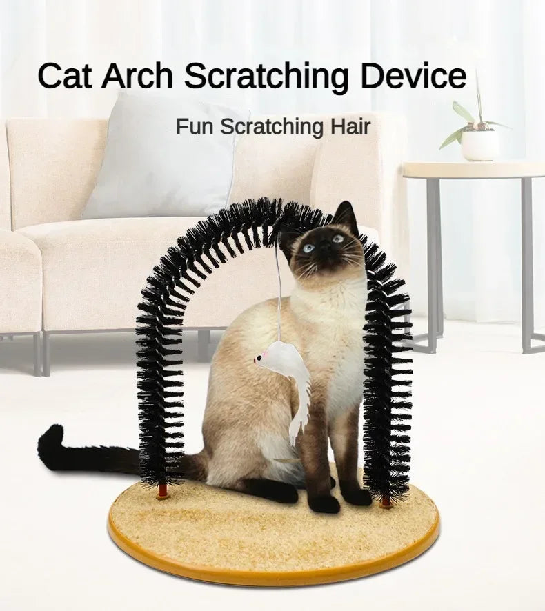 Cat Interactive Toy Arch Self-Grooming Device Pet Brush Care Belt Massage Removable Grooming Friction Toy Cat Accessories