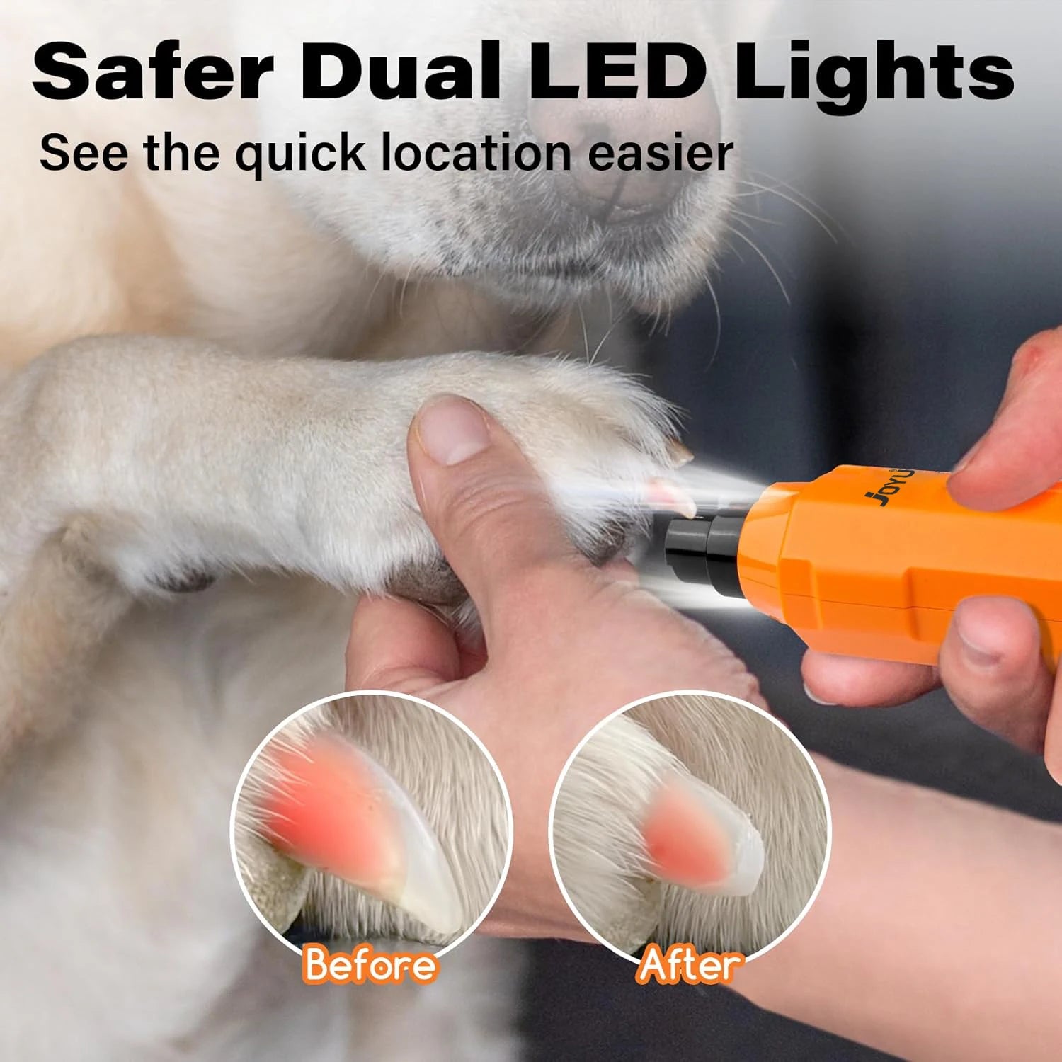 6-Speed Dog Nail Grinder Enhanced Pet Nail Grinder Super Quiet Rechargeable Electric Dog Nail Trimmer Painless paws grooming