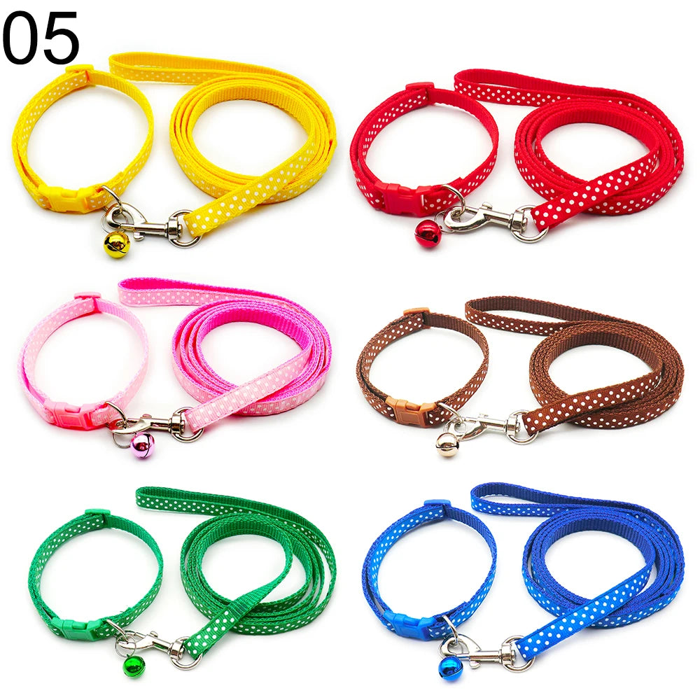 24Sets Dog Cat Leash Adjustable Leashes Collar Puppy Outdoor Walking Personalized Terier Schnauzer Outdoor Traction Rope General