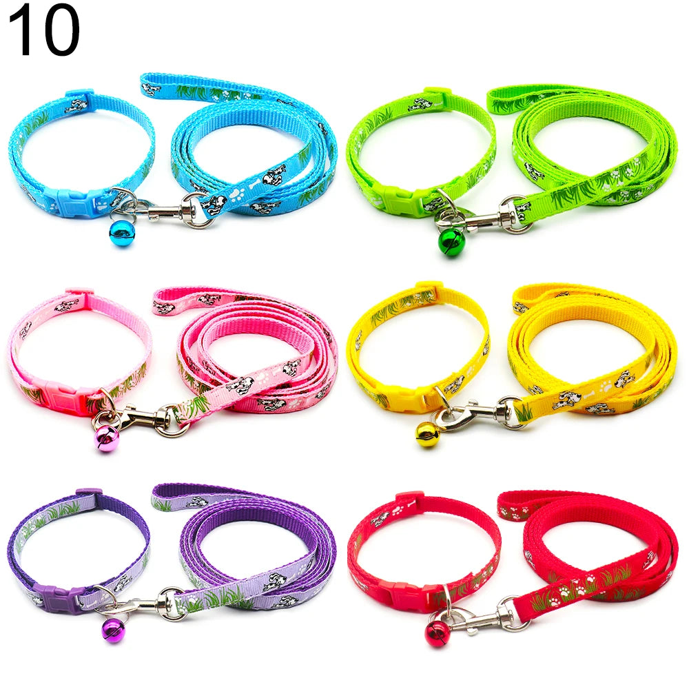 24Sets Dog Cat Leash Adjustable Leashes Collar Puppy Outdoor Walking Personalized Terier Schnauzer Outdoor Traction Rope General