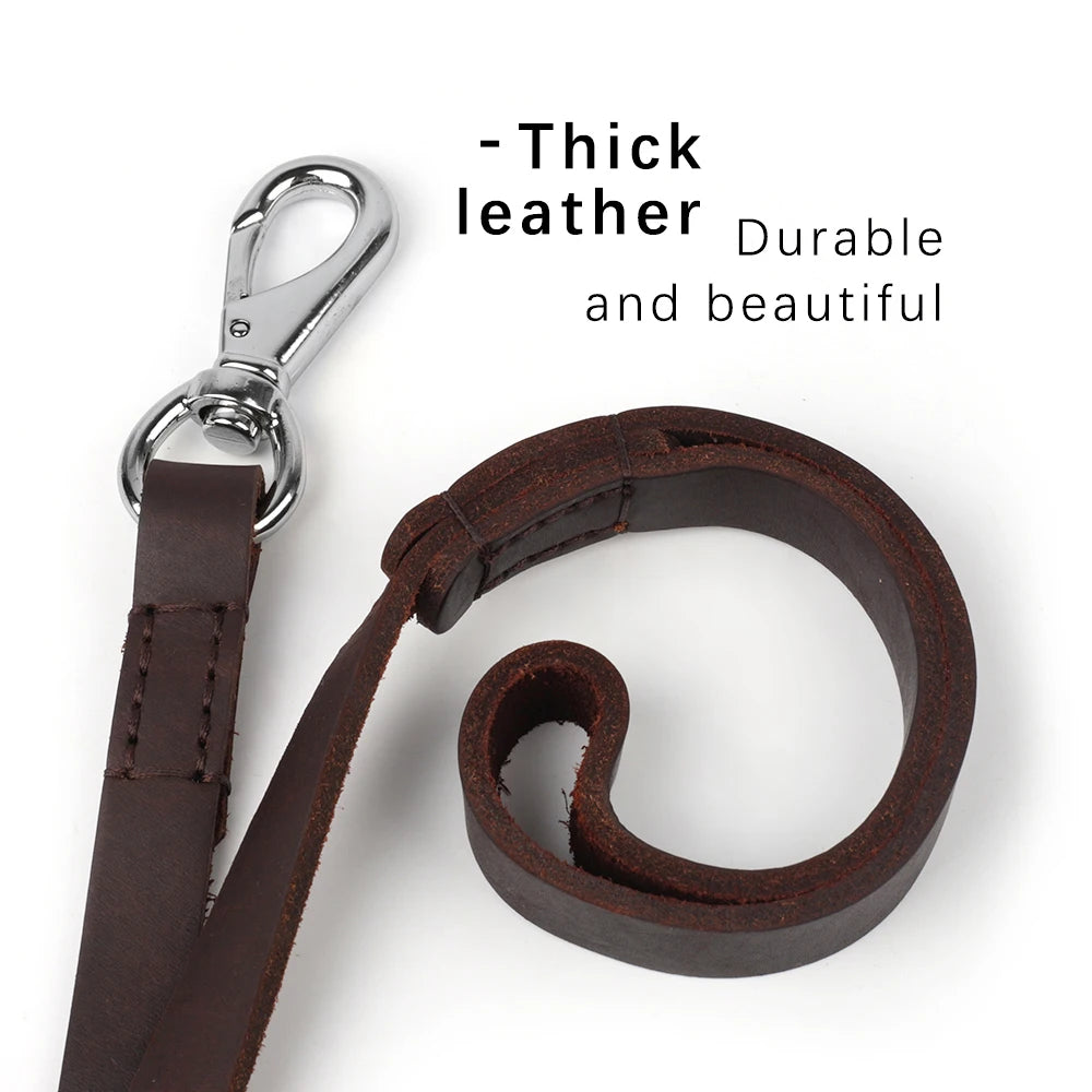 Durable Leather Dog Leash High quality dog leashes Outdoor Pet Leads Leashes for Medium Large Dogs