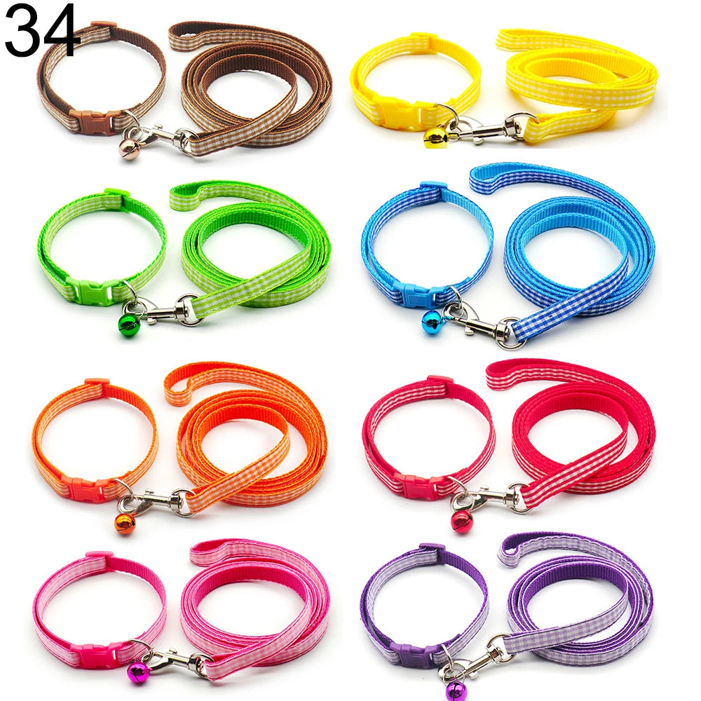 24Sets Dog Cat Leash Adjustable Leashes Collar Puppy Outdoor Walking Personalized Terier Schnauzer Outdoor Traction Rope General
