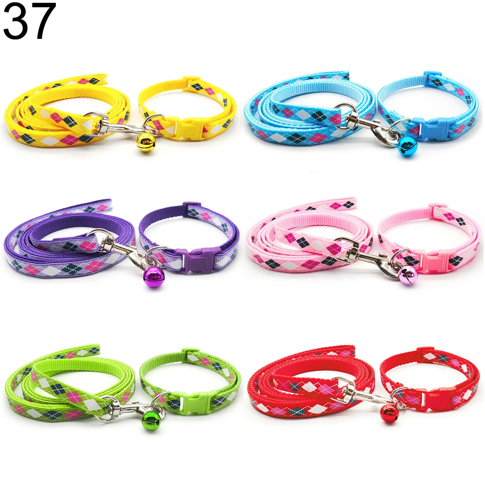 24Sets Dog Cat Leash Adjustable Leashes Collar Puppy Outdoor Walking Personalized Terier Schnauzer Outdoor Traction Rope General