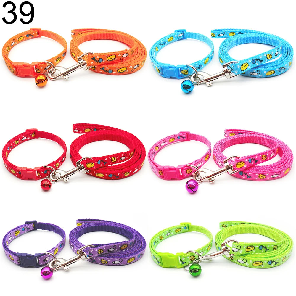 24Sets Dog Cat Leash Adjustable Leashes Collar Puppy Outdoor Walking Personalized Terier Schnauzer Outdoor Traction Rope General