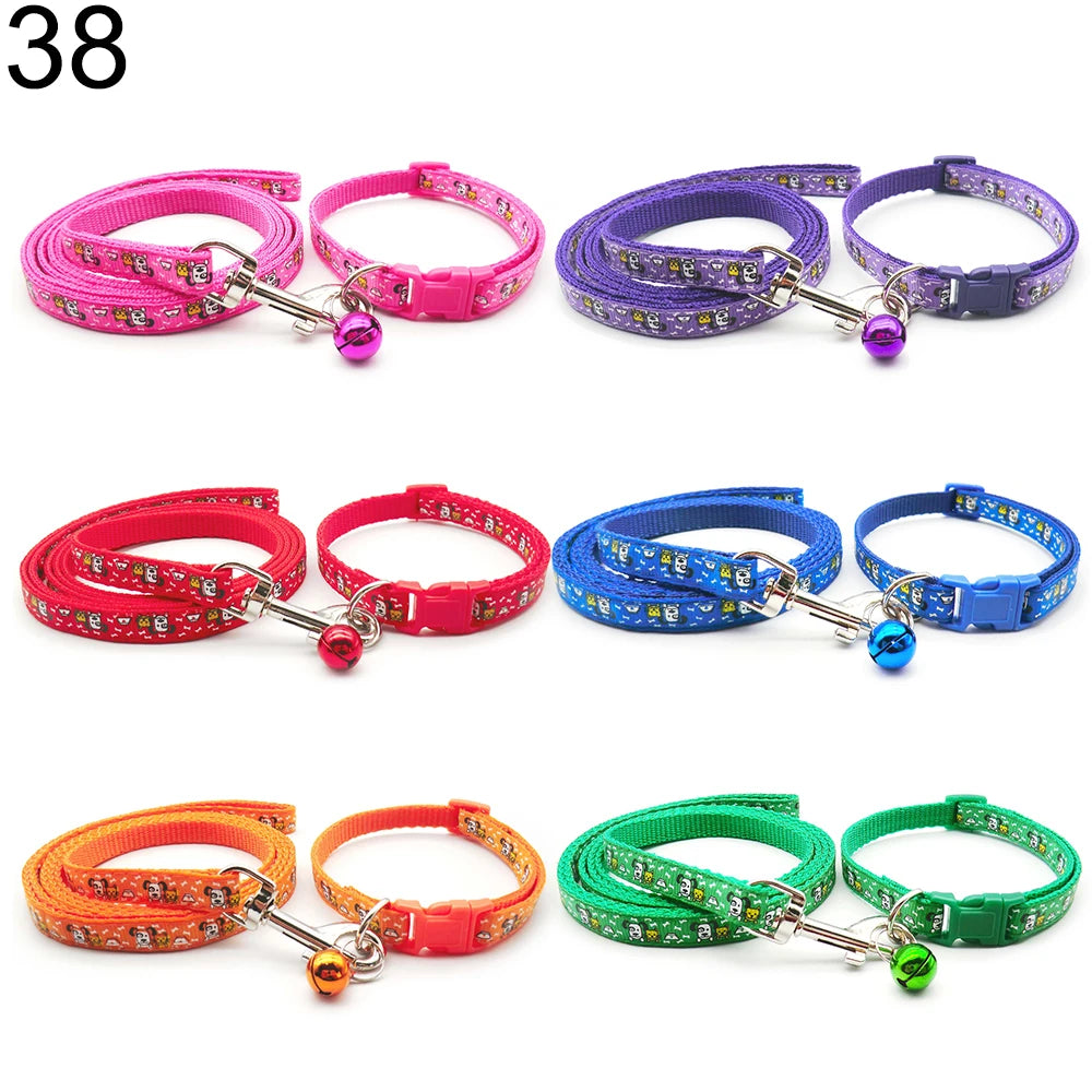 24Sets Dog Cat Leash Adjustable Leashes Collar Puppy Outdoor Walking Personalized Terier Schnauzer Outdoor Traction Rope General
