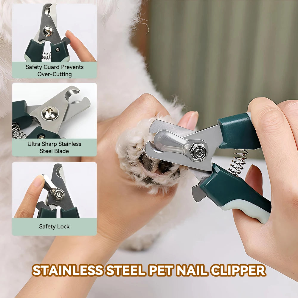 8 in 1 Complete Professional Dog Grooming Set Dog Paw Care Nail Clippers and Trimmers, Stainless Steel Depilatory Comb