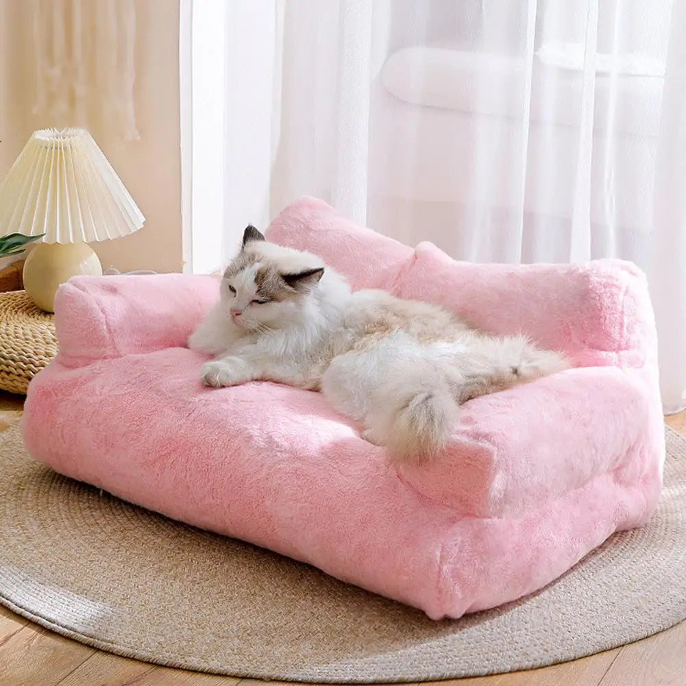 Pet Sleeping Cushion Soft Comfortable Pet Bed with Removable Washable Cover Non-slip Cat Sleeping Cushion Fluffy Plush for Dogs