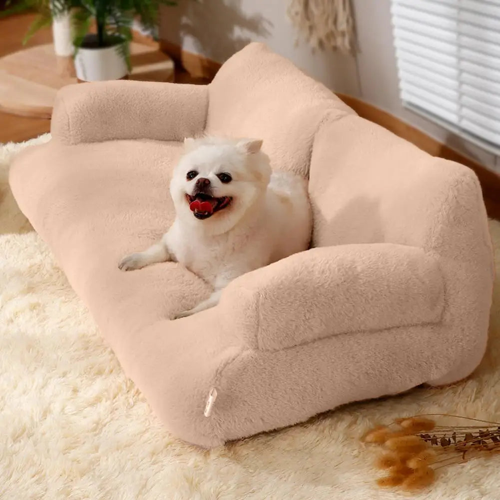 Pet Sleeping Cushion Soft Comfortable Pet Bed with Removable Washable Cover Non-slip Cat Sleeping Cushion Fluffy Plush for Dogs