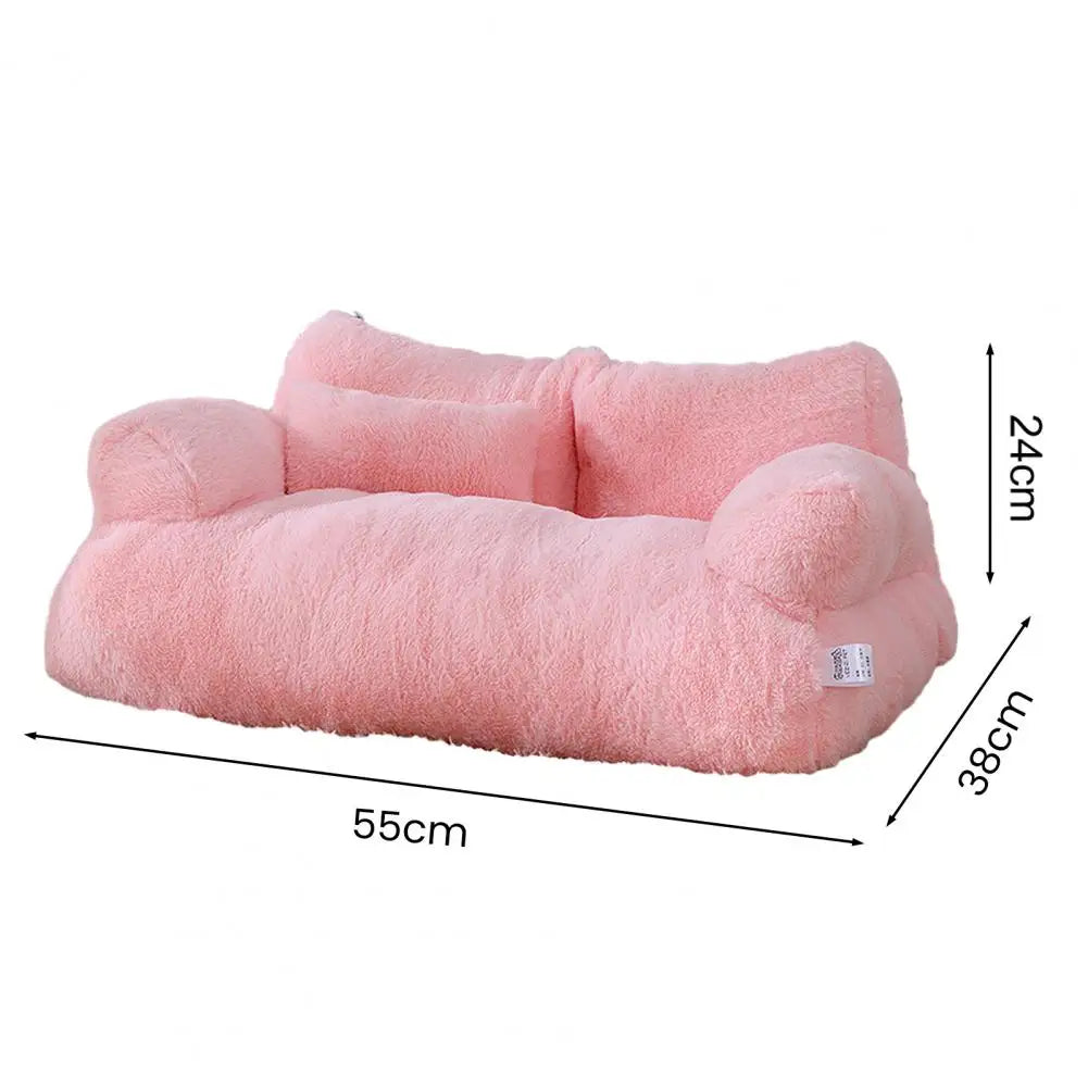 Pet Sleeping Cushion Soft Comfortable Pet Bed with Removable Washable Cover Non-slip Cat Sleeping Cushion Fluffy Plush for Dogs