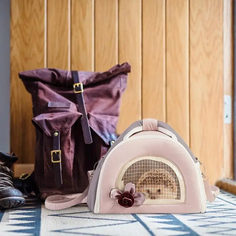 Small Pet Carrier Bag Hamster Travel Bag bunny Chinchilla Guinea Pig Breathable Carry Cage Warm Soft Pouch Hamster Supplies