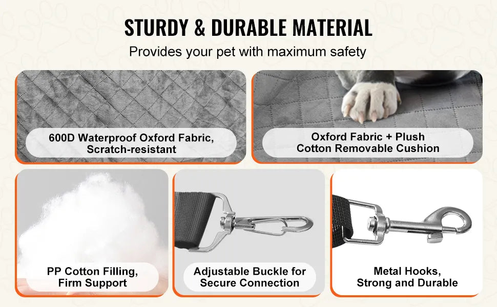 Dog Booster Car Seat Pet Car Seat for Small Medium Dog up to 40 lbs Gray