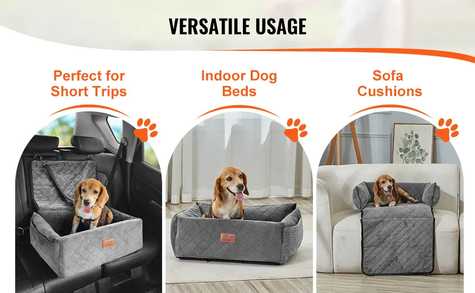 Dog Booster Car Seat Pet Car Seat for Small Medium Dog up to 40 lbs Gray